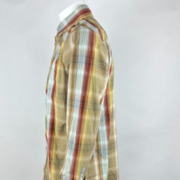 Fossil 54 Wester Plaid Shirt‎ Mens XL NWT Long Sleeve Button-Up Cotton Collared - Picture 4 of 14